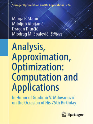 cover image of Analysis, Approximation, Optimization